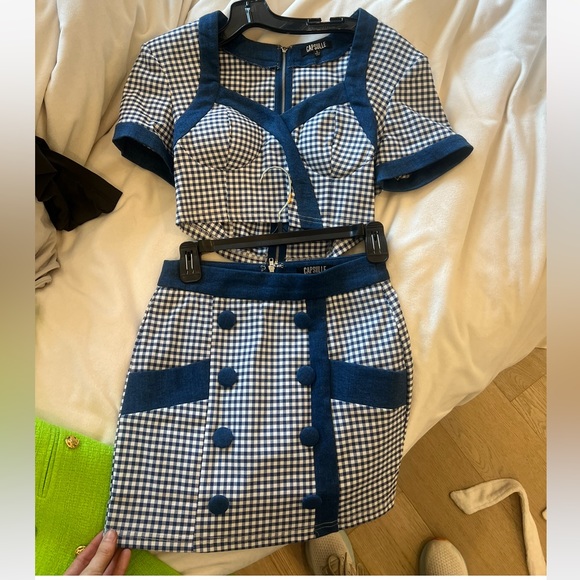 CAPSULE Size S Blue and White Plaid Mini Set - Picture 3 of 9